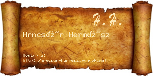Hrncsár Hermész névjegykártya